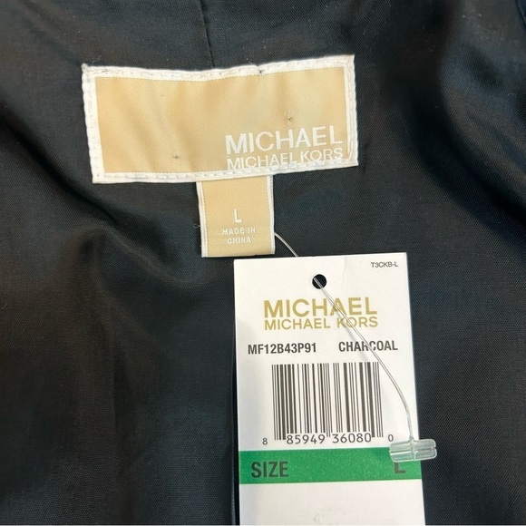 MICHAEL Michael Kors gray black faux fur jacket Sz L NWT - Picture 7 of 11